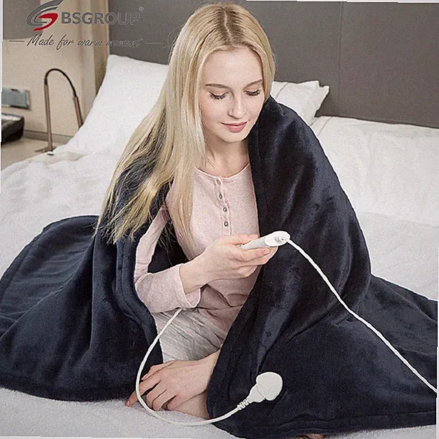 110V 115W 50X60'' Double Side Soft Flannel Heating Blanket Throws Electric Therm