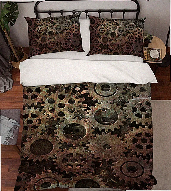 3D Iron Gear ZHUA4771 Bed Pillowcases Quilt Duvet Cover Set Queen King Zoe