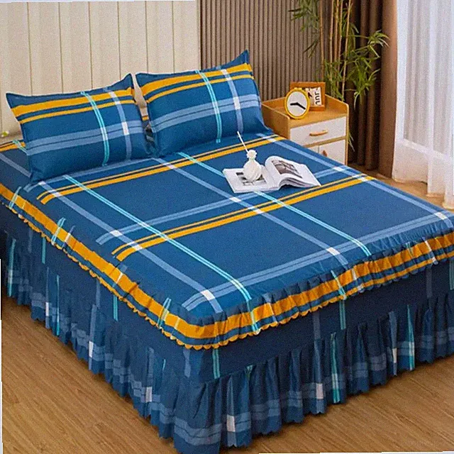 Bedding Set Home Bedspread Quilt Single Bed Sheet with 2pcs Pillow Covers