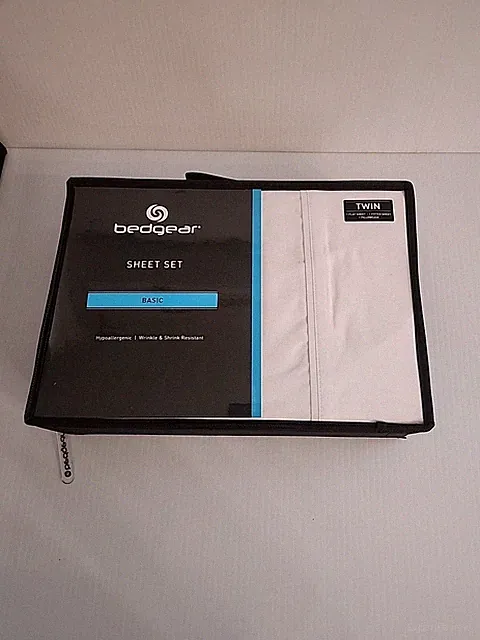 Bedgear Basic Hypoallergenic White Sheet Set Twin Size New