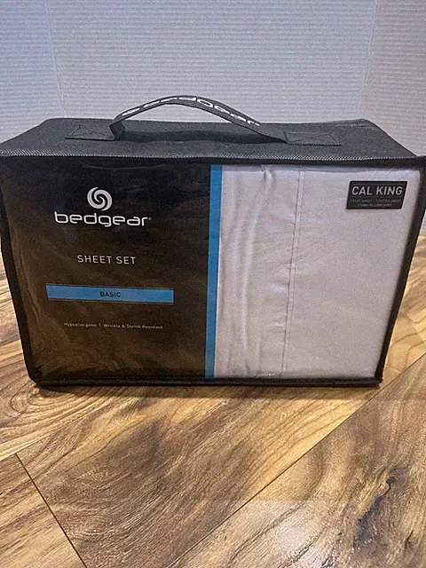 Bedgear Cal King Sheet Set White Pocket Depth 17” Lightweight Breathable
