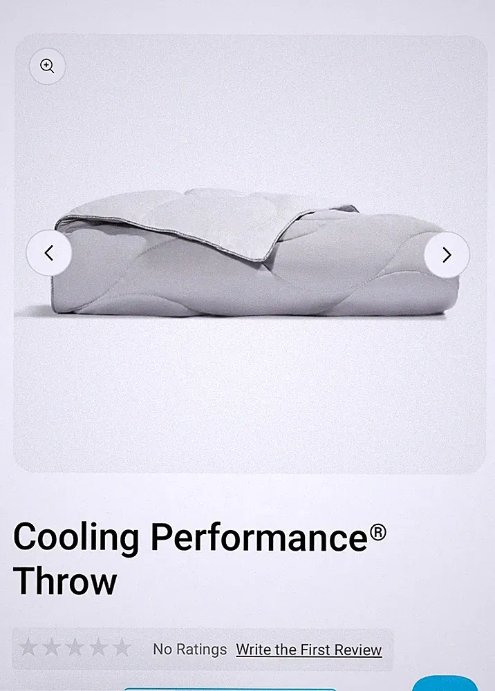 Bedgear Cooling Throw Blanket White/Grey NIB