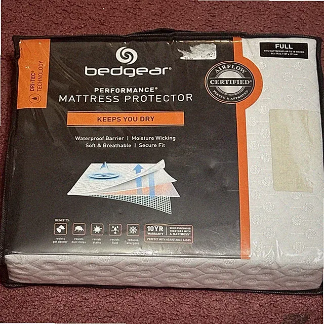 Bedgear Dri-tec Technology Moisture Wicking Mattress Protector Double FULL NEW