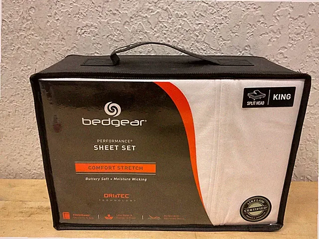 bedgear Dry-Tec Performance King/Cal King White Sheet Set Moisture Wicking