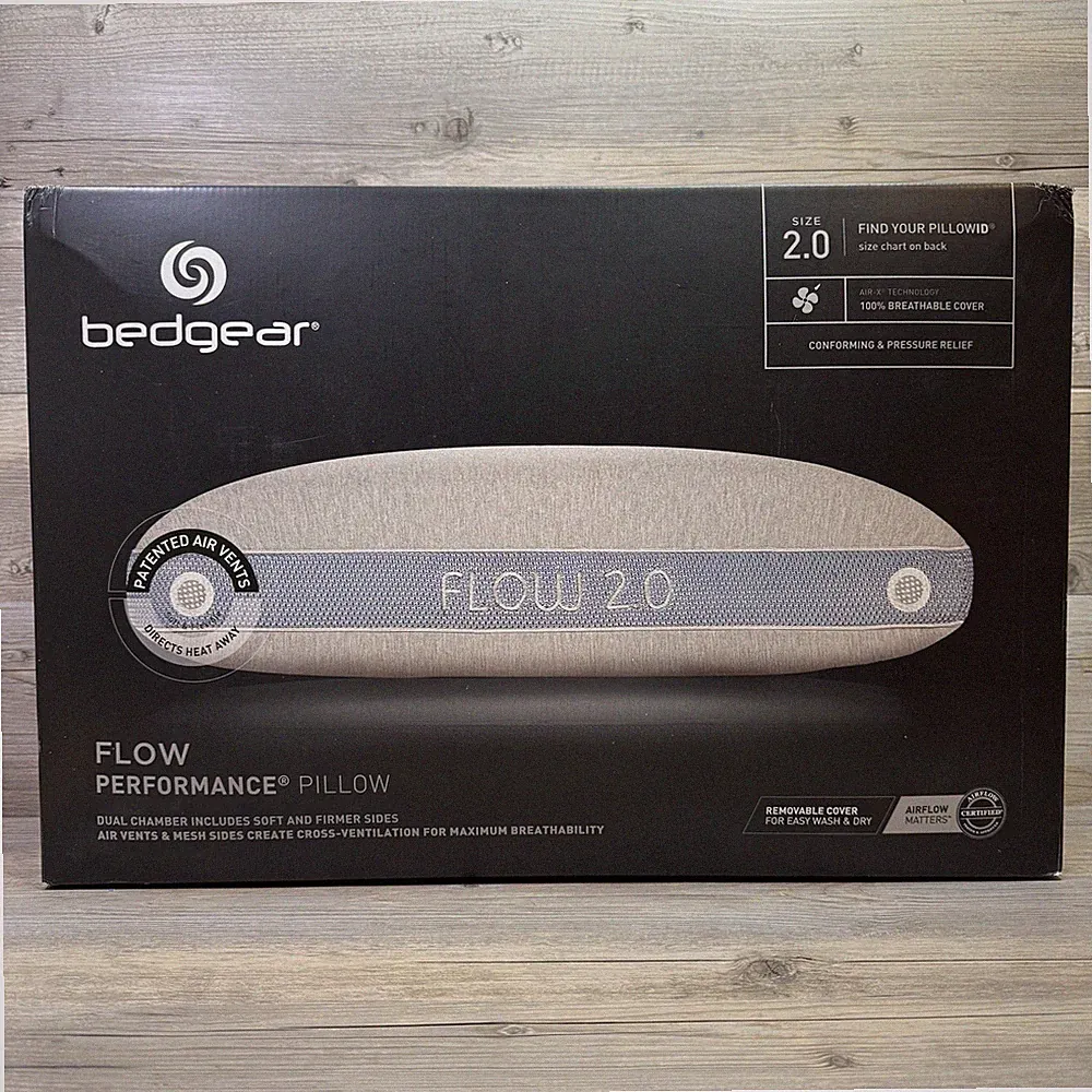 Bedgear Flow 2.0 Performance Pillow 20 x26 In. New In Box. Made In USA