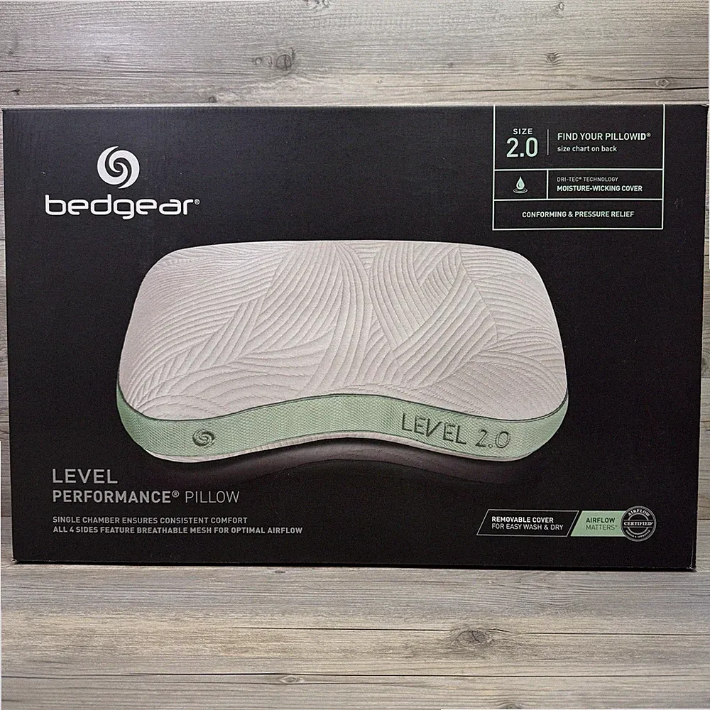 Bedgear Level 2.0 Performance Pillow 20 x26 In. New In Box. Made In USA