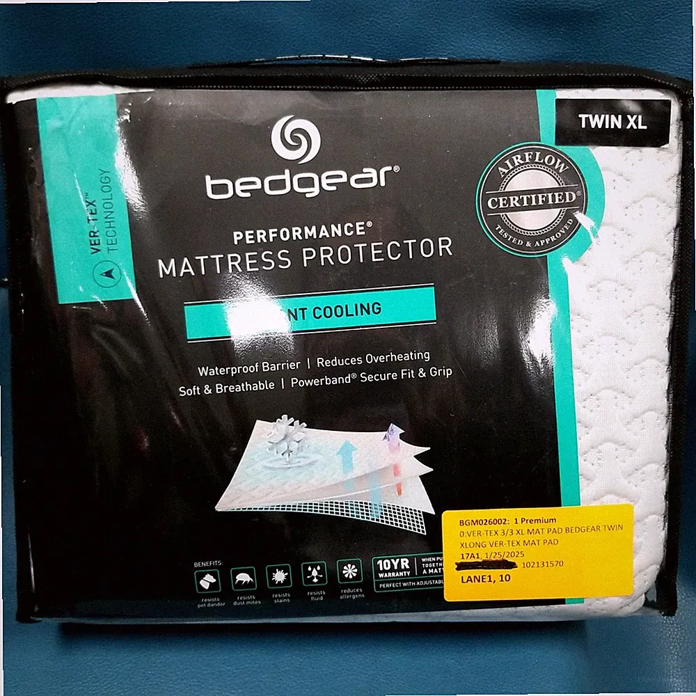 Bedgear Performance Twin XL Sized Performance Mattress Protector W Ver-Tex techn
