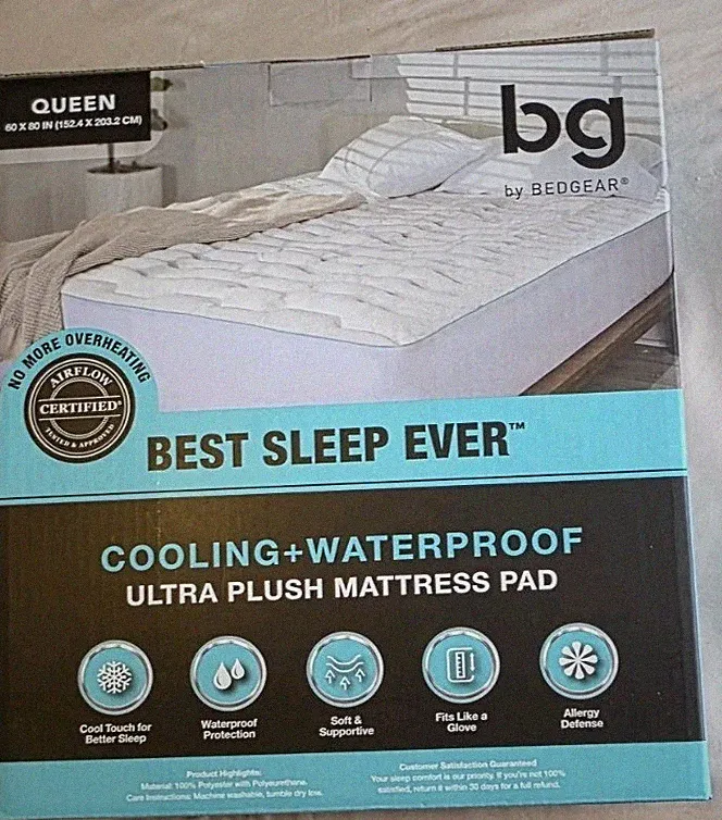 Bedgear Queen Cooling and Waterproof Ultra Plush Mattress Pad