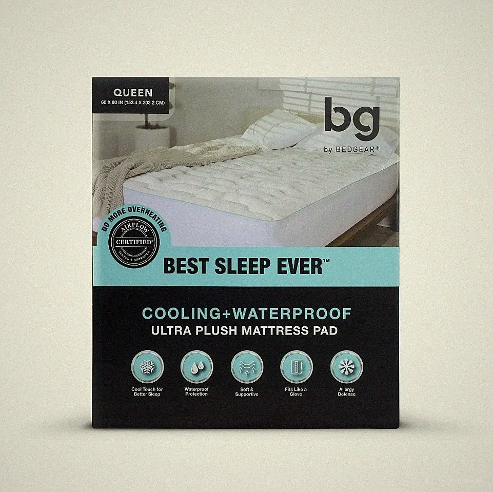 Bedgear Queen Cooling Waterproof Ultra Plush Mattress Pad Machine Washable