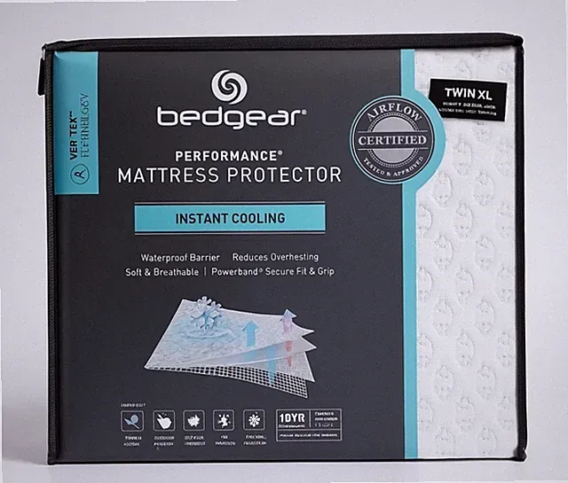 BedGear Twin XL Ver-Tex Instant Cooling Performance Mattress Protector Vertex