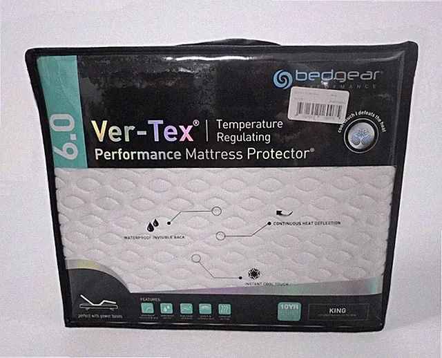 Bedgear Ver-Tex 6.0 King Mattress Protector Cooling Waterproof New