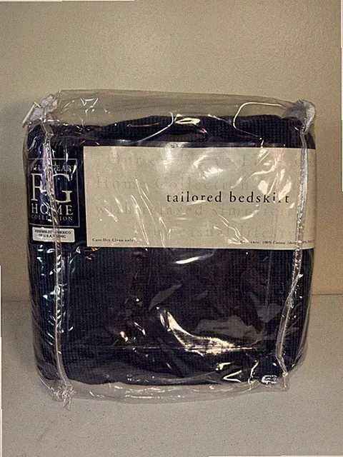 Field Gear Dayton-Hudson Corduroy King Bedskirt In Deep Navy NEW W TAGS