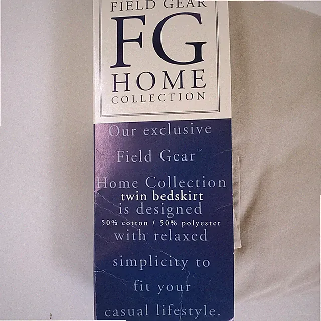 Field Gear Khaki Twin Size Bedskirt Percale Machine Washable 15" Drop USA
