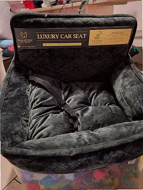 Nandog Pet Gear Luxury Dog Car Seat Bed Small Quilted - Dark Gray