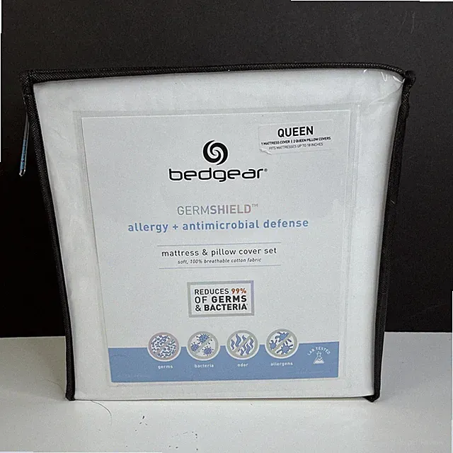 NEW Bedgear Germshield Allergy/Germ Defense Queen Mattress & Pillow Cover Set