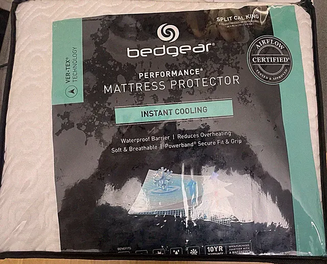 NEW BedGear Performance Ver-Tex Instant Mattress Protector SPLIT CAL KING