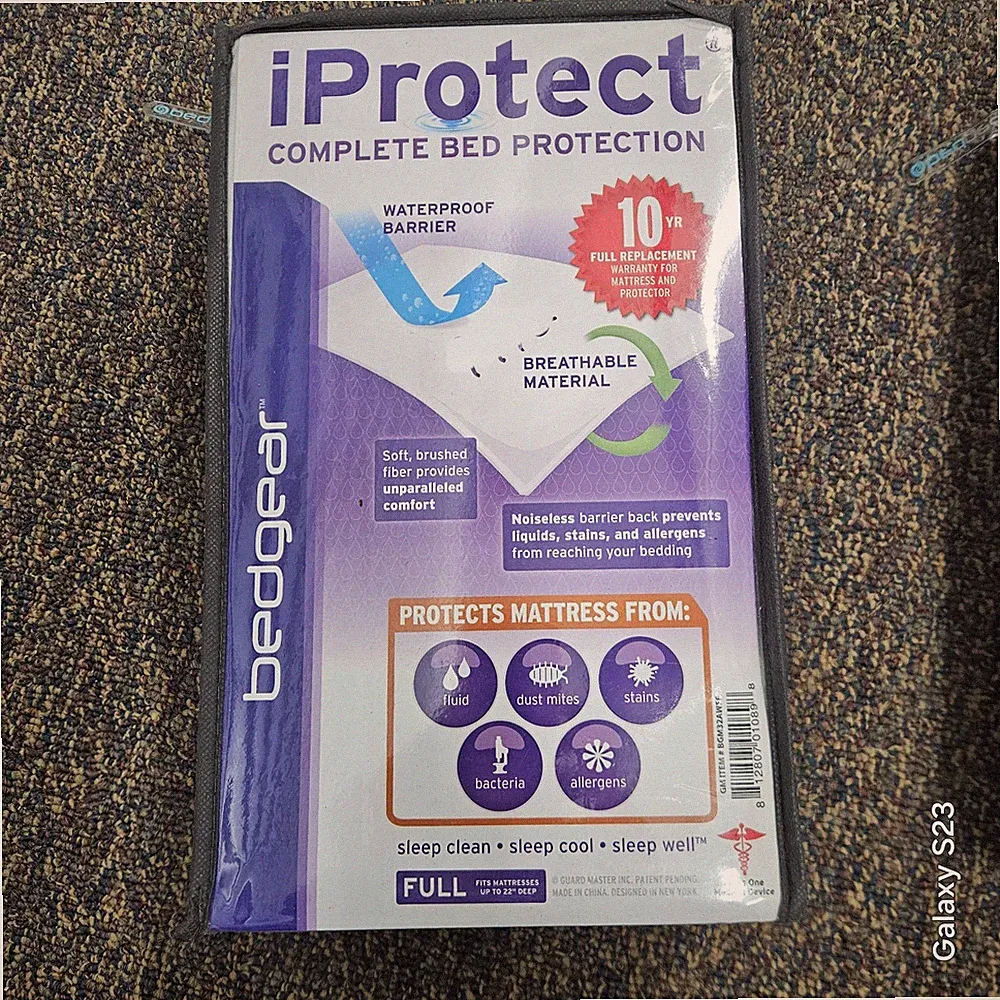 NIP! BedGear iprotect Mattress Protector Full Size Bed cover waterproof bedding
