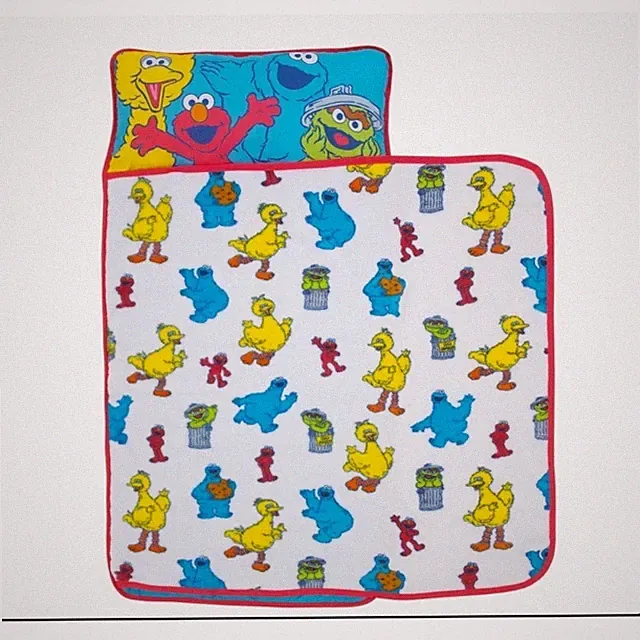 Sesame Street Kids Nap Mat with Pillow and Fleece Blanket Elmo Cookie Monster